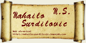 Mahailo Šurdilović vizit kartica
